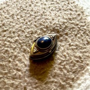 Small Sterling Silver Lapis Stone Hinged Poison Pendant